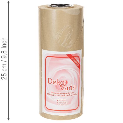 Cuff paper 25cm 100m natural hearts – Wet-strength florist paper | Floristik24.ie