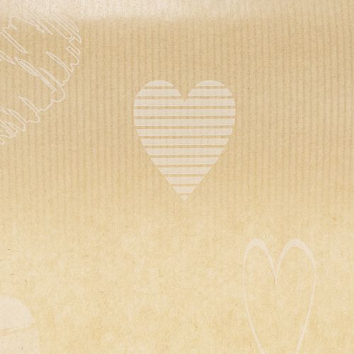 Cuff paper 25cm 100m natural hearts – Wet-strength florist paper | Floristik24.ie