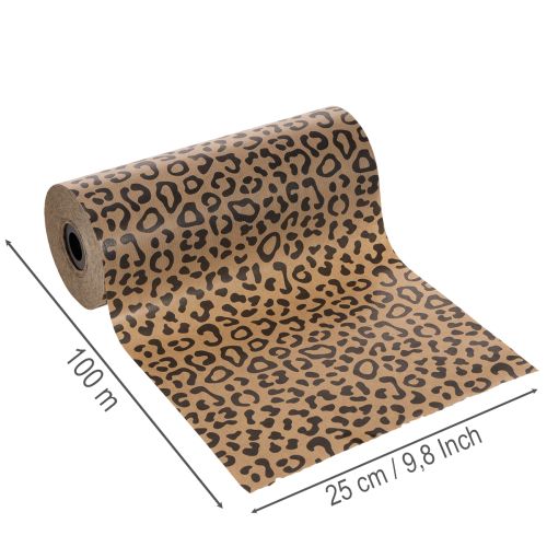 Cuff paper, leopard pattern, roll 25cm 100m, gift wrapping | Floristik24.ie