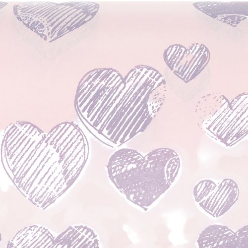 Product Floral wrapping paper with heart motifs for decorative flower creations, 25cm x 25m