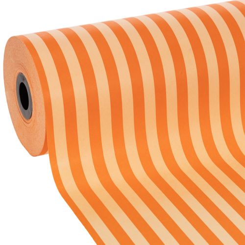 Cuff paper roll, orange striped, 25cm x 100m buy online | Floristik24.ie