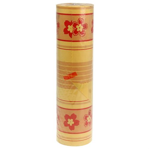 Product Cuff paper floral pattern 37.5cm 100m yellow, red