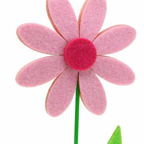 Floristik24 Felt flower pink 27cm 4pcs