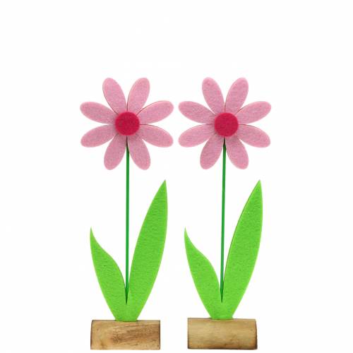Floristik24 Felt flower pink 27cm 4pcs
