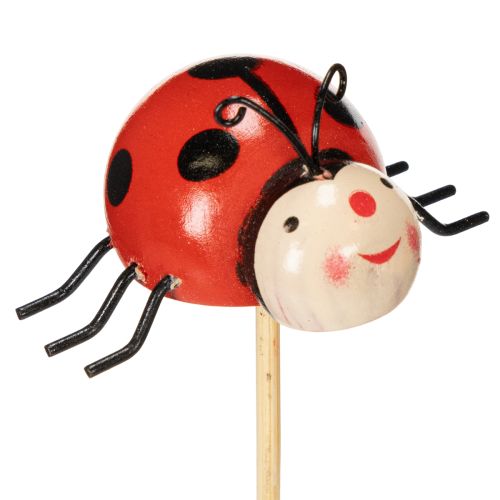Ladybug garden stakes, decoration for spring and summer, flower decoration, 31cm, 4 pieces