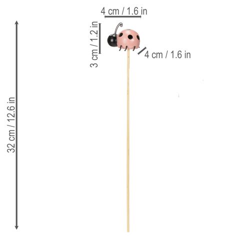 Product Ladybug decorative figures for flower pots and flower arrangements for spring decoration, 32cm, 16 pieces