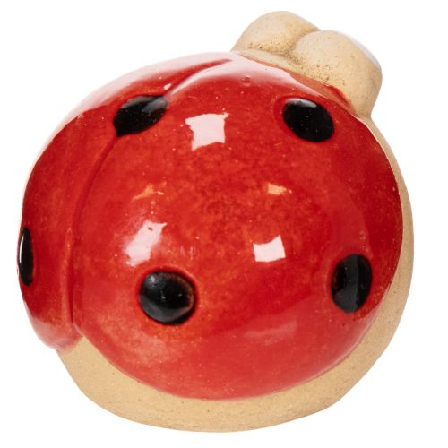 Product Ladybug decorative ceramic figure for cheerful garden decoration and windowsills, 7cm, 3 pieces