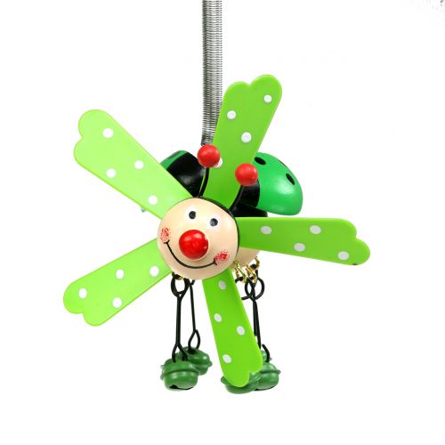 Floristik24 Wind Chime Ladybug Wood Green 12cm