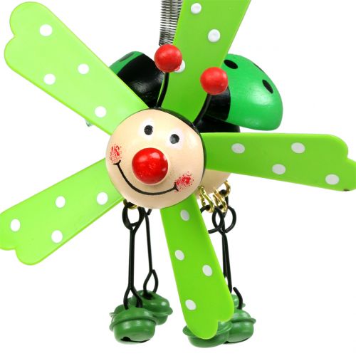 Product Wind Chime Ladybug Wood Green 12cm