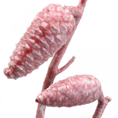 Floristik24 Maritime cones on branch pink / white waxed 400g