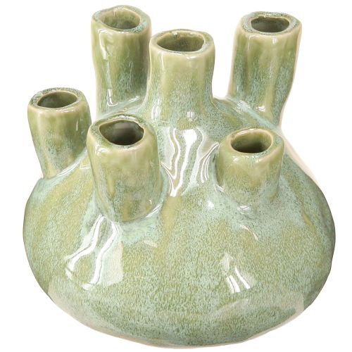 Floristik24 Maritime Decoration Vase Coral Design Light Green Ø14.5cm H14cm