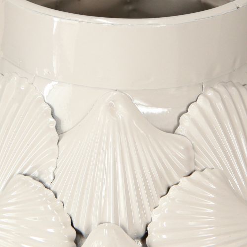 Product Maritime Decoration Vase Metal Vase Shells Grey White Ø24cm H31.5cm