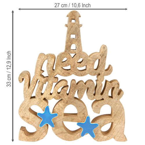 Product Maritime wooden decoration “I need vitamin sea” mango wood 27×33cm
