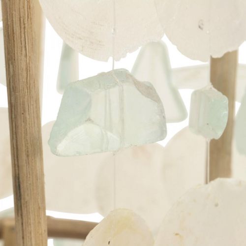 Floristik24 Maritime decoration lantern Capiz wood glass natural Ø17.5cm H34cm