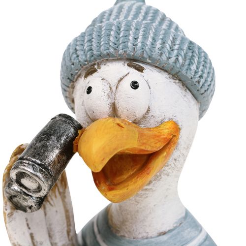 Product Maritime decoration seagull table decoration blue white silver H11cm 2pcs