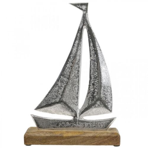 Floristik24 Maritime decoration, decorative sailboat metal, decorative ship H16.5cm
