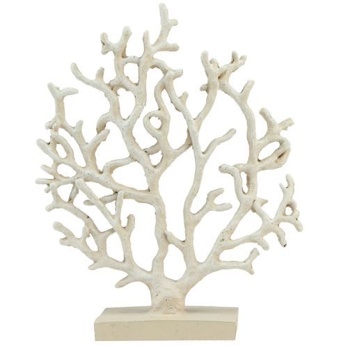 Maritime table decoration coral beige decorative coral polyresin H20cm