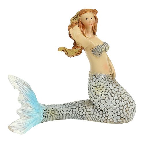 Product Deco figure mermaid blue 6cm - 9.5cm 3pcs