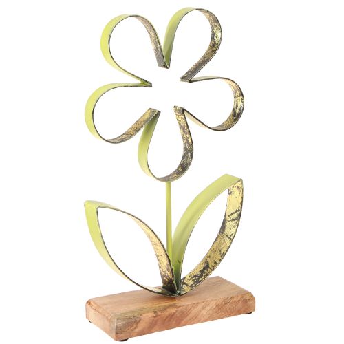 Floristik24 Metal Flower Decoration Stand Spring Green Gold H35cm