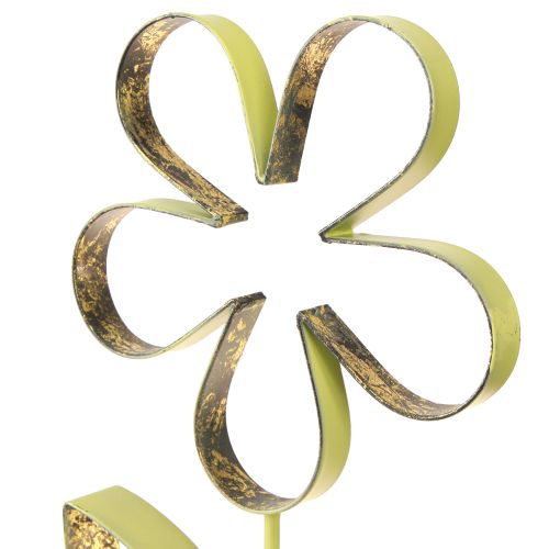 Floristik24 Metal Flower Decoration Stand Spring Green Gold H35cm