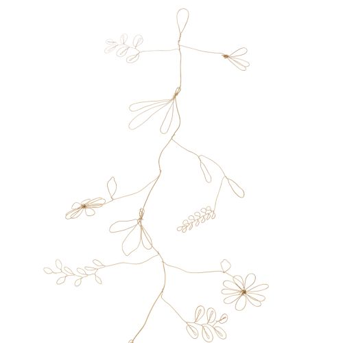 Product Metal flower decoration garland, wire for flower wreath, summer decoration, wall decoration, gold, 110cm