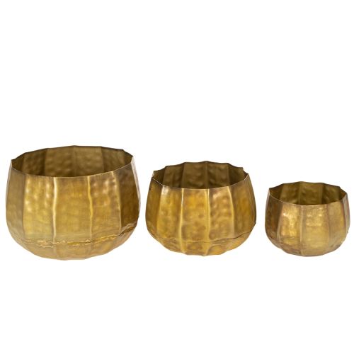 Product Metal decorative flower pot, brass, Ø22/18/14cm, set of 3