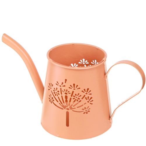 Product Metal decorative watering cans, orange dandelion design, tealight holders, 12cm, 2 pieces