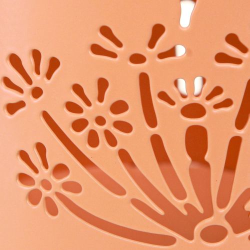 Product Metal decorative watering cans, orange dandelion design, tealight holders, 12cm, 2 pieces