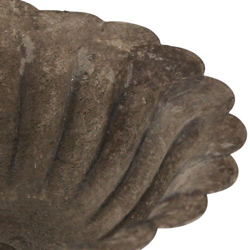 Floristik24 Metal decorative bowl on foot chalice antique grey brown Ø12cm H18cm