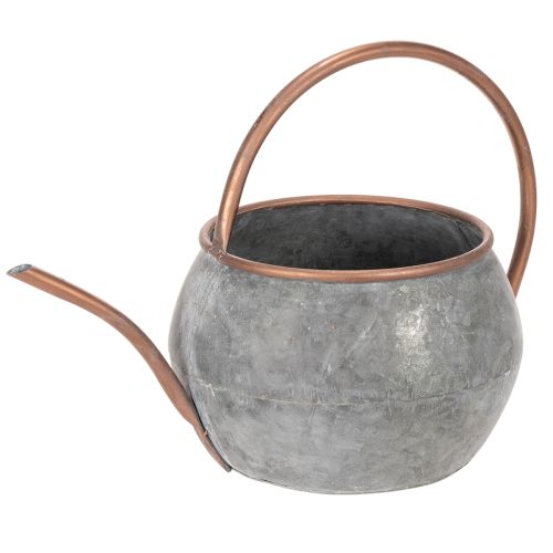 Metal decorative watering can, vintage country style, garden decoration, for planting, silver copper, L41cm Ø26cm H30cm buy online | Floristik24.ie