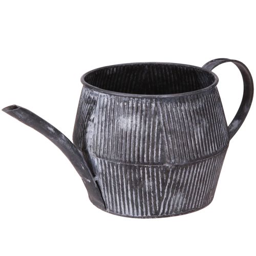 Product Vintage decorative metal jug, black with grooves, 12.5cm, retro style
