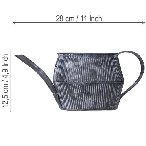 Product Vintage decorative metal jug, black with grooves, 12.5cm, retro style