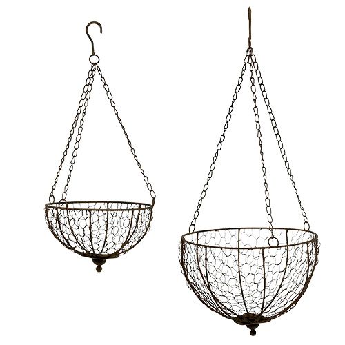 Floristik24 Metal basket set of 2 for hanging Ø17.5cm - Ø22.5cm