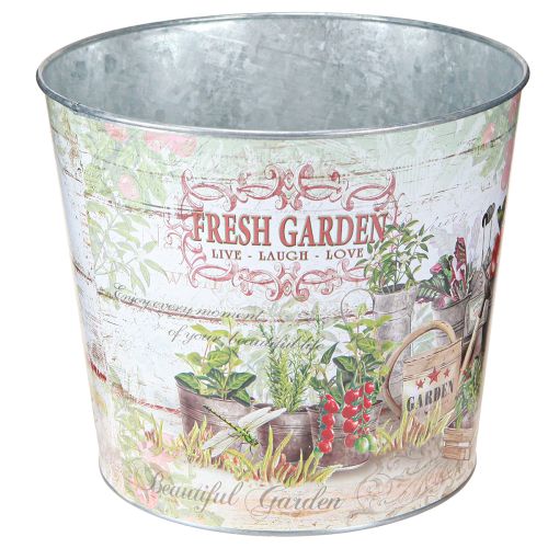 Product Metal Plant Pot Fresh Garden Colorful Vintage H18cm