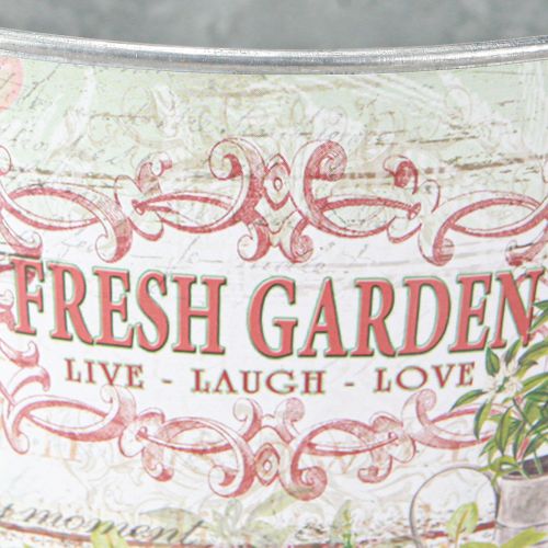 Product Metal Plant Pot Fresh Garden Colorful Vintage H18cm