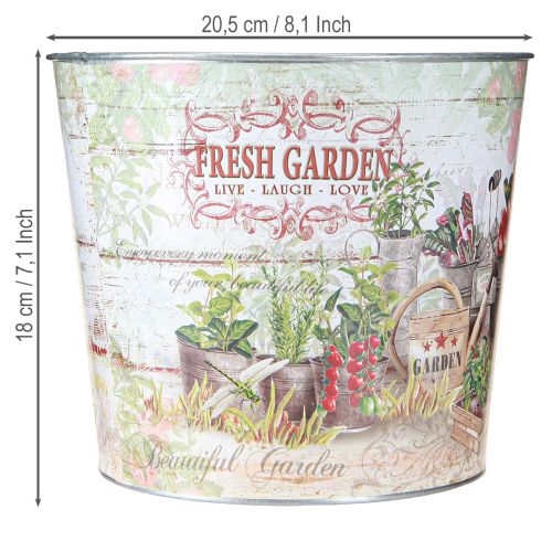 Product Metal Plant Pot Fresh Garden Colorful Vintage H18cm