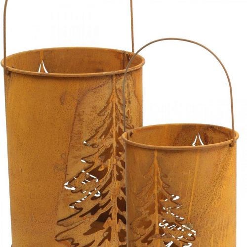 Floristik24 Lantern metal lantern patina decoration Ø16/20.5cm set of 2