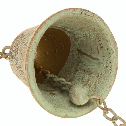 Product Metal wind chime with heart and bell garden decoration antique 72cm