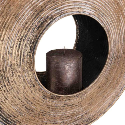 Floristik24 Metal Deco Vintage Deco Bronze Colored Candlestick Ø35.5cm
