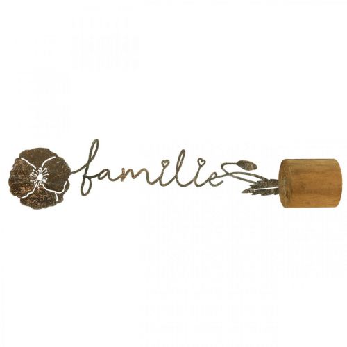 Floristik24 Metal deco flower wooden stand lettering "Family" H40cm