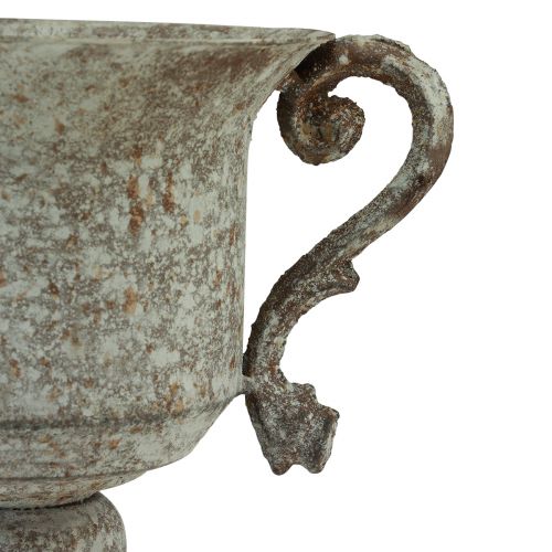 Floristik24 Metal decorative trophy with handle brown white Ø13.5cm H19.5cm