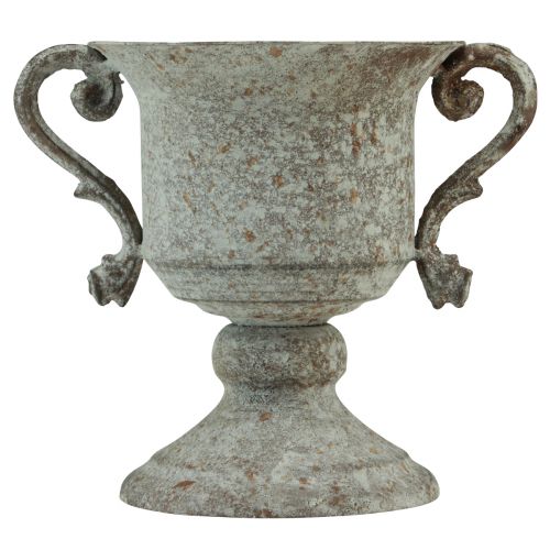 Product Metal decorative trophy with handle brown white Ø13.5cm H19.5cm