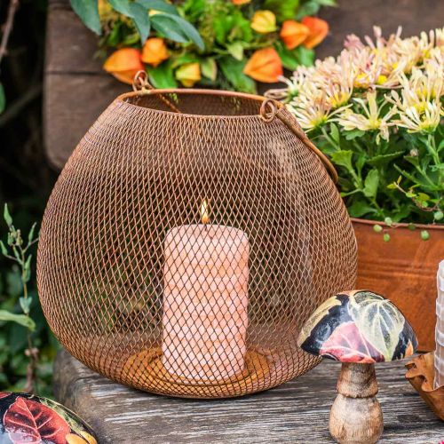 Floristik24 Metal lantern with grid grate table decoration Ø26cm H20cm