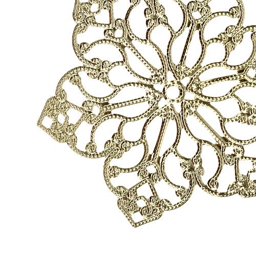 Metal flower with ornament Ø5.5cm gold 24pcs | Floristik24.ie