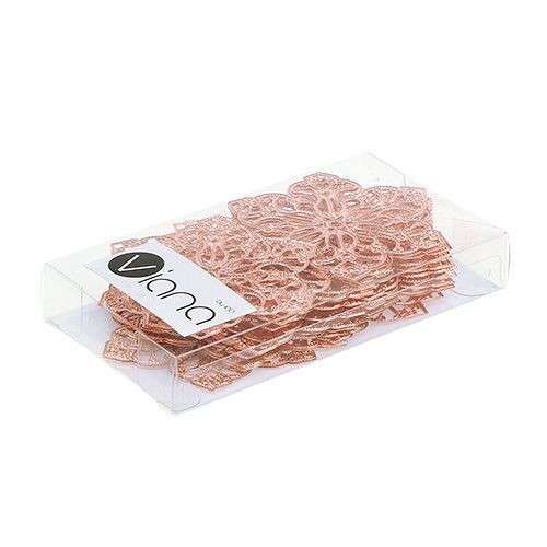 Floristik24 Metal flower with ornament Ø5.5cm copper 24pcs