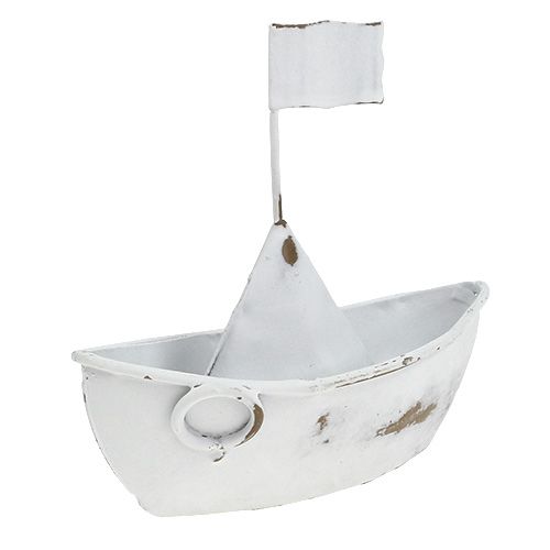 Metal boat white 11cm x 10cm 1p