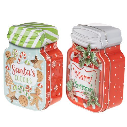 Metal cookie tin with