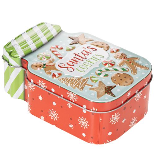 Metal cookie tin with
