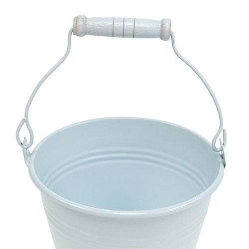 Metal bucket white Ø10cm H8cm 10p | Floristik24.ie