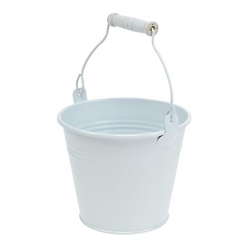 Floristik24 Metal Bucket White Ø12cm H10cm 8 pcs
